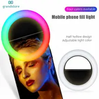 在飛比找蝦皮購物優惠-Gs 手機 RGB 自拍 LED 環形燈帶化妝鏡彩色環形燈可