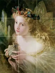 18 x 24 Victorian Fantasy Mural Ceramic Backsplash Tile #470