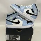 Nike Air Jordan 1 Mid Retro PS “Ice Blue/UNC” Shoes 555112-401 11C New