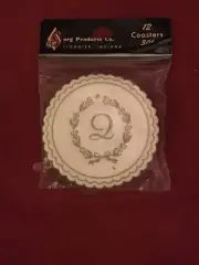 12 Vintage Sorg Products Co Coasters Ligonier Indiana Unopened Package NIB
