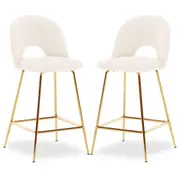 Evie Boucle Bar Stool (Set of 2) White