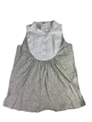 Crewcuts Girls size 12 White and grey Sleevless Button up Shirt NEW with Tags