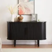 Tate Black Column Wooden Sideboard Table