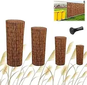 Bamboo Reed Screen Fencing, Natural Porch Screening Rolls Balcony Privacy Screen Sun Shade for Outdoor Old Fence Patio Backyard Divider Decorative Sturdy & Straight Easy to Cut(H1.53xL8m/H5xL26ft)