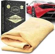 CarMax English Premium Grade Extra Large Chamois Leather - the ideal shammy for drying off large cars and SUVs, glass, mirrors, inside and out, super soft and highly absorbent, from the UK