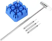 [TOOLSGO] 6pcs Watch Repair Tool Set Band Adjuster Holder Hammer Punch Pin Removal Kit Watch Link Remover for Watch Repair, blue