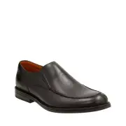 Clarks Men's Beckfield Step Black Leather Slip On Smart Dress Shoes 26119266