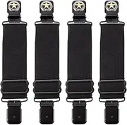 Dream Apparel Elastic Boot Straps Clips Adjustable Pant Clips Stirrups Leg Straps for Biker Women Men Motorcycle Black
