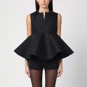 [JACQUEMUS] Black wool and silk Spalla Top 38 FR Black