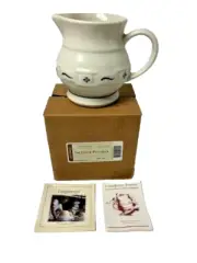Longaberger Pottery Small Juice Pitcher in Classic green 30431 new in box
