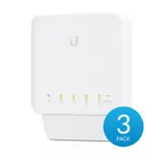 UBIQUITI USW Flex 3 Pack- Managed, Layer 2 Gigabit switch with auto-sensing 802.3af PoE support. 1x PoE In, 4x PoE Out