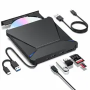 External DVD Drive, USB 3.0 Type-C Portable CD DVD Drive Burner Player Reader...