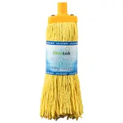 Cleanlink 400gm Fibre Mop Head Replacement/Refill Home Commercial Cleaner Yellow