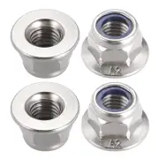 M10x1.5mm Hex Flange Nylon Insert Lock Nuts, Stainless Steel 304, 4 Pcs