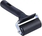 2.5 Inch Rubber Roller, Paint Brayer, Heavy Duty Steel Frame Art Craft Tool, Ideal for Anti Skid Tape Construction Tools, Print, Ink and Stamping Tools (Black)