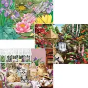 Puzzle Magic™ Garden & Kittens, Set of 3 Jigsaw Puzzle