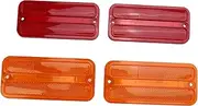 Side Marker Light Set, Indicator Lamp Kit Compatible with Chevy G-Series Van 1968‑1972, Front Rear Marker Lamp Set, G-Series Van Side Marker Light Replacement (Red and Yellow)