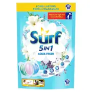 120 Pack Surf Aqua Fresh Laundry Capsules 390G Home Cleaning Detergent AUS