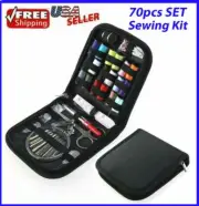 70pcs Sewing Kit Thread Threader Needle Tape Measure Scissor Thimble Home Travel