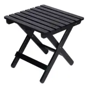 Shine Company Adirondack Square Cedar Wood Foldable Side Table in Black