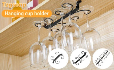 Wine Glass Rack Wall Mounted Wire Wine Glass Holder Stemware Drying bejEC