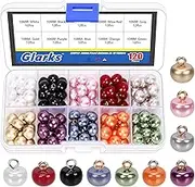 Glarks 120pcs 10mm Half Domed Pearl Buttons, 10 Colors Resin Pearl Buttons with Metal Shank, Mushroom Half Round Buttons, Metal Circle Hook Buttons for DIY Sewing Clothing Dress Sweater Crafts