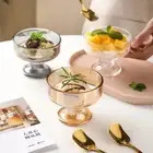 220ml Ice Cream Cup Glass Desserts Goblet Pudding Cup Salads Fruits