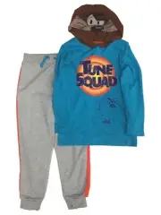 Tune Squad Boys Long Sleeve Taz Hoodie T-Shirt & Jogger Pants Set Outfit
