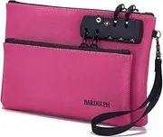 [BARDOLPH] Money Bag with Lock and Zipper, Double Layer Men & Women's Locking Accessories Pouch for Bank, Passports, Notary Supplies, Valuable Storage