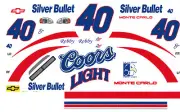 #40 ROBBY GORDON COORS LIGHT 1/64th Scale Nascar WATERSLIDE DECAL