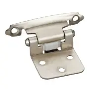 2 - Satin Nickel 1/2" Overlay Cabinet Hinges + Semi-Concealed Frame Hinge