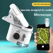 Mini Mobile Phone Microscope, 60x Pocket Microscope, Handheld Portable LED Light