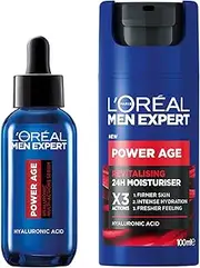 L’Oréal Paris Men Expert Power Bundle Gift Set for Men, Revitalising Moisturiser XL 100ml and Multi-action Serum 30ml, Power Age Duo With Hyaluronic Acid, for Dull and Dry Skin