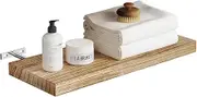 HZIYOU Floating Shelves, Bathroom Wooden Shelves for Wall Mounted, for Kitchen, Bedroom, Hanging Book Shelf for Wall Home Decor Living Room