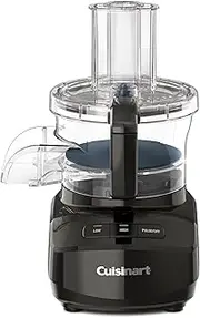 [Cuisinart] 9-Cup Continuous Feed Food Processor with Fine and Medium Reversible Shredding and Slicing Disc, Universal Blade, Continuous-Feed Attachment, and In-Bowl Storage (Black)