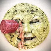 Handmade, Handpainted Man in the Moon Wall Sculpture for Home & Garden