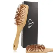 SIU Bamboo Paddle Hair Brush Detangling Hairbrush for Women, Men and Kids, Suita