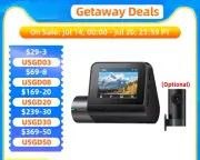 Dash Cam Dual-channel Record 1080P HDR 2'' IPS Screen Parking Monitor Car DVR