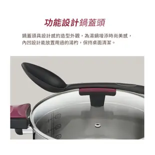 Tefal法國特福 香頌不鏽鋼系列聰明瀝水24CM雙耳湯鍋(加蓋)