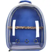 GGP Blue Stylish Transparent Pvc Pet Carrier Backpack Large Capacity, Multi Use For Birds & Cats(Including Wooden Stick)
