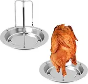 Coobbar 2 Pack Stainless Steel Beer Can Chicken Holder Vertical Roaster Rack Chicken Roasting Rack Roasting Pan for Grill Oven BBQ