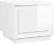 vidaXL Modern Coffee Table - High Gloss White, Engineered Wood, 51x50x44 cm - Compact Storage with Sturdy Tabletop for Living Room