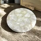 White Quartz Coffee Table Top Handmade Art Mosaic Stone Dining Room Furniture
