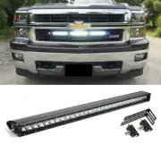 150W 30" CREE LED Light Bar w/ Behind Grille Bracket, Wiring For Chevy Silverado