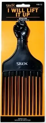 Hair Pick Afro Pic BLACK FIST PIK Hair Lift Style Comb