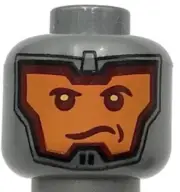 Lego New Minifigure Flat Silver Minifigure Head Dual Sided Balaclava Orange Face