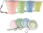 Silicone Foldable Cup, 4 Pack BPA Free Collapsible Travel Mugs, Folding Silicone