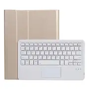 Bluetooth Keyboard Leather Case For Ipad Pro 10.5 With Touch Control Lambskin Texture Compatible With 10.2 2021 & 2020 & 2019 / Air 3 Gold