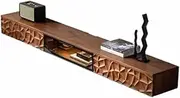 Floating TV Unit Black Walnut Floating TV Shelf, 70.8''/78.7'' Modern Wall Mounted Floating TV Console Entertainment Media Shelf TV Wall Unit with 2 Drawers and 1 Door for Bedroom Living Room Floating