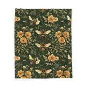 Bee Floral Velveteen Plush Blanket, Cozy Home Decor